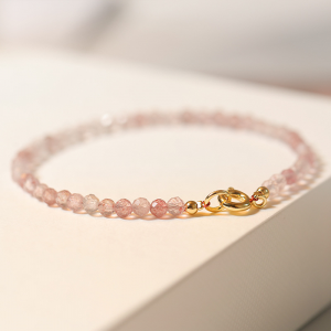 Strawberry crystal bracelet female pink crystal bracelet,