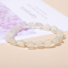 Natural Pink Moonstone Chip Bracelet