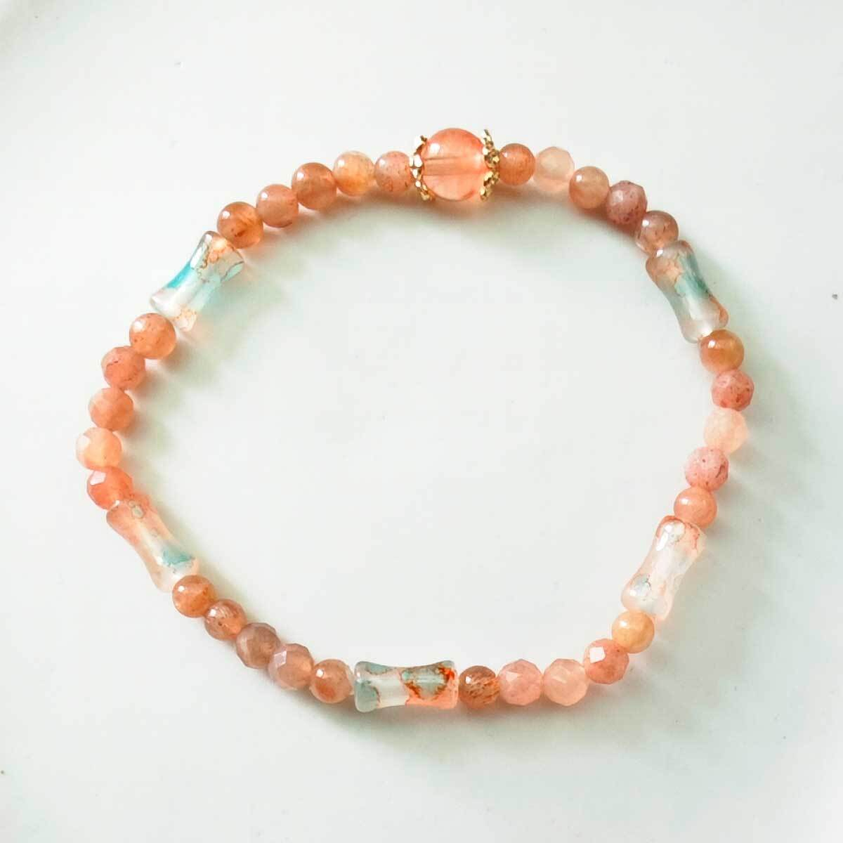 Yellow Sunstone Bone-Style Crystal Bracelet