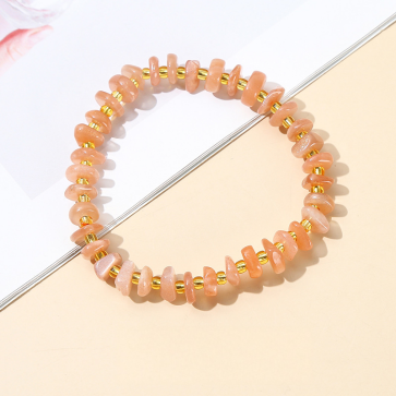 Natural Orange-Yellow Sunstone Chip Bracelet