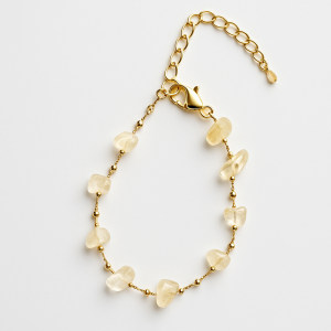 Natural Citrine Raw Stone Bracelet