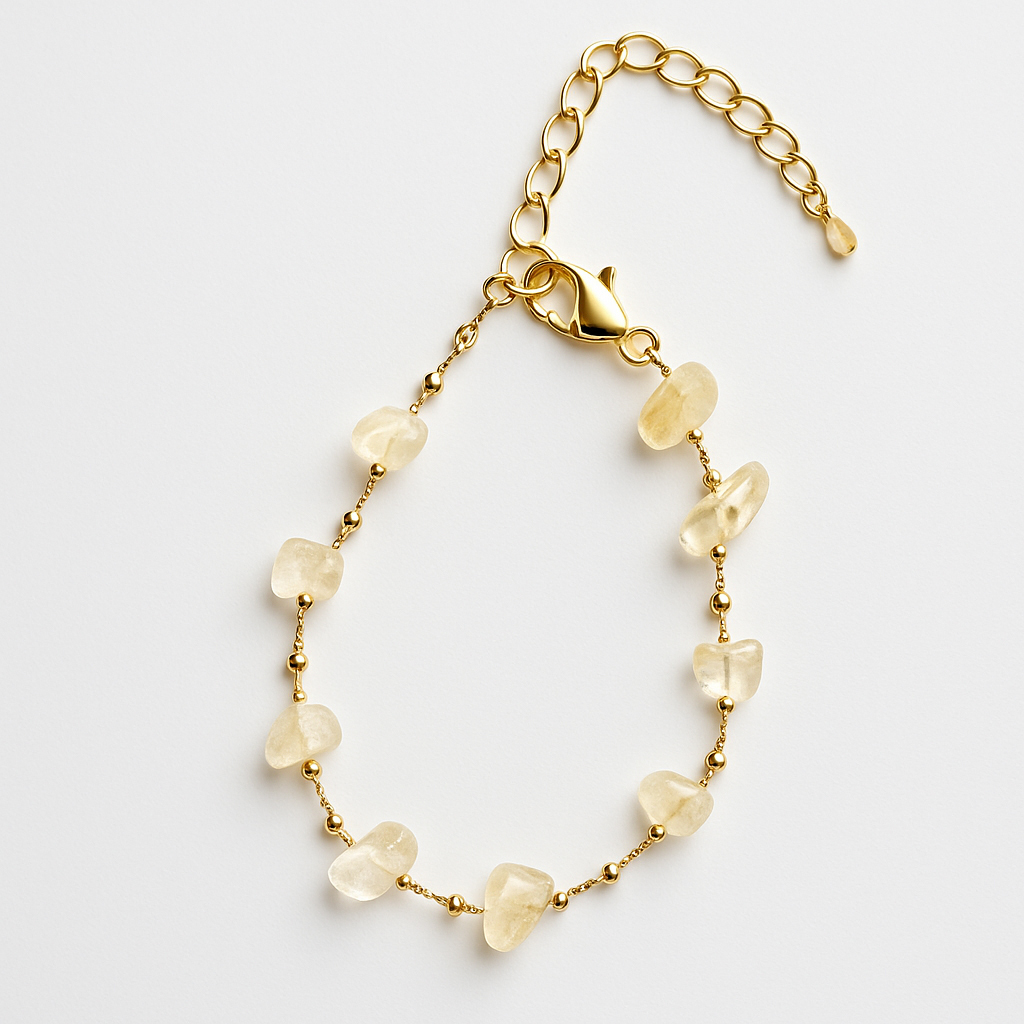 Natural Citrine Raw Stone Bracelet