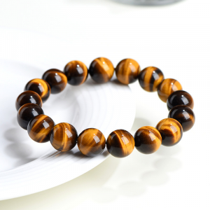 Natural Lightning Yellow Tiger’s Eye Bead Bracelet