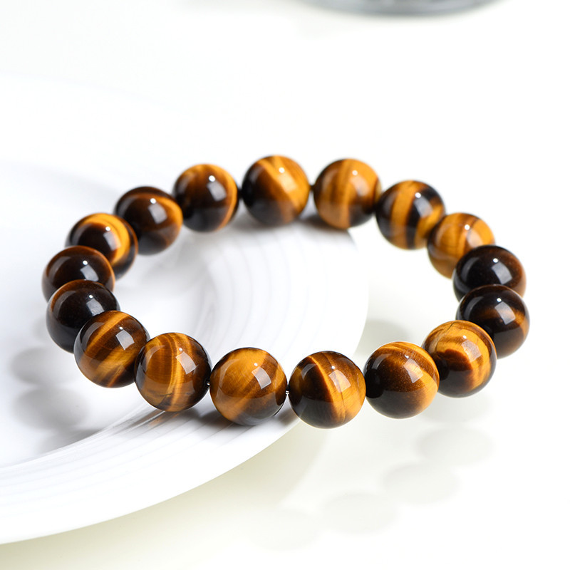 Natural Lightning Yellow Tiger’s Eye Bead Bracelet