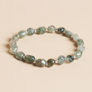 Natural Freeform Green Rutilated Quartz Bracelet