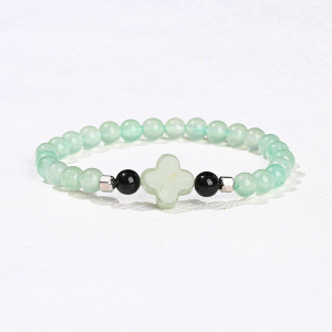 Natural Green Aventurine Four-Leaf Clover Bracelet