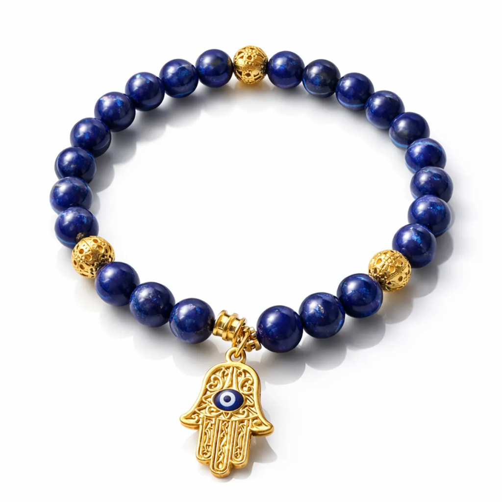 Lapis Lazuli Evil Eye & Hamsa Hand Bracelet