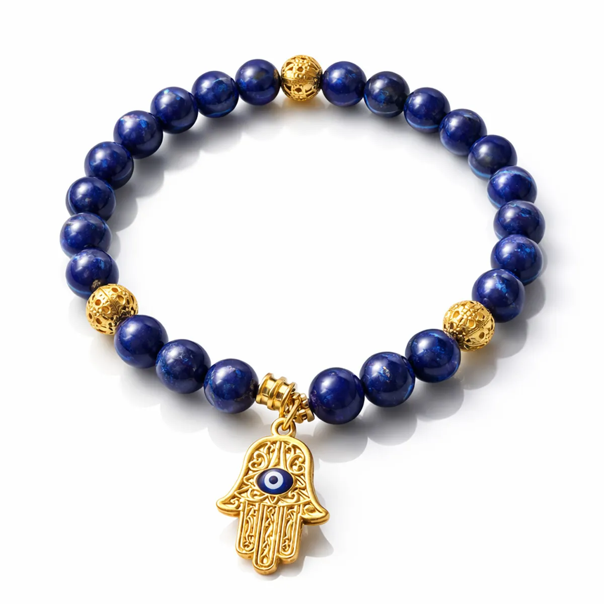 Lapis Lazuli Evil Eye & Hamsa Hand Bracelet