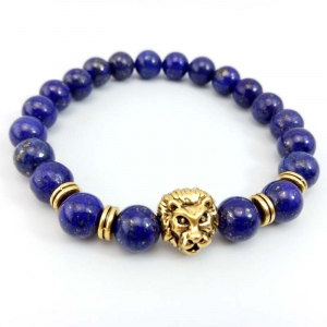 Natural Lapis Lazuli Lion Head Bracelet
