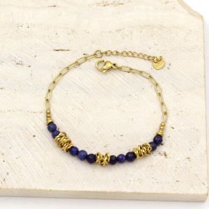 Stainless Steel Lapis Lazuli Bracelet