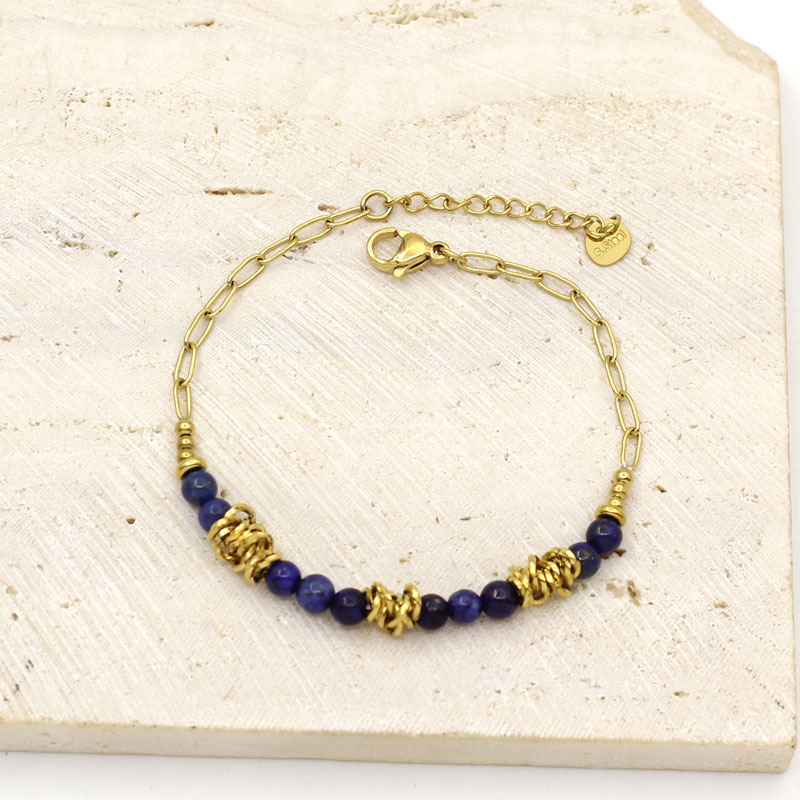 Stainless Steel Lapis Lazuli Bracelet