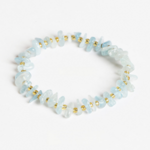 Natural Aquamarine Chip Bracelet