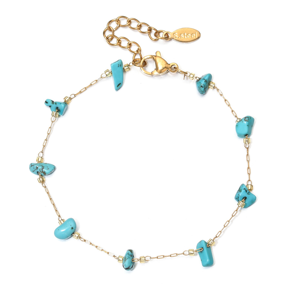 Natural Turquoise Freeform Mini Stone Bracelet