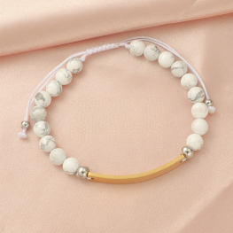 White Howlite Personalized Bangle